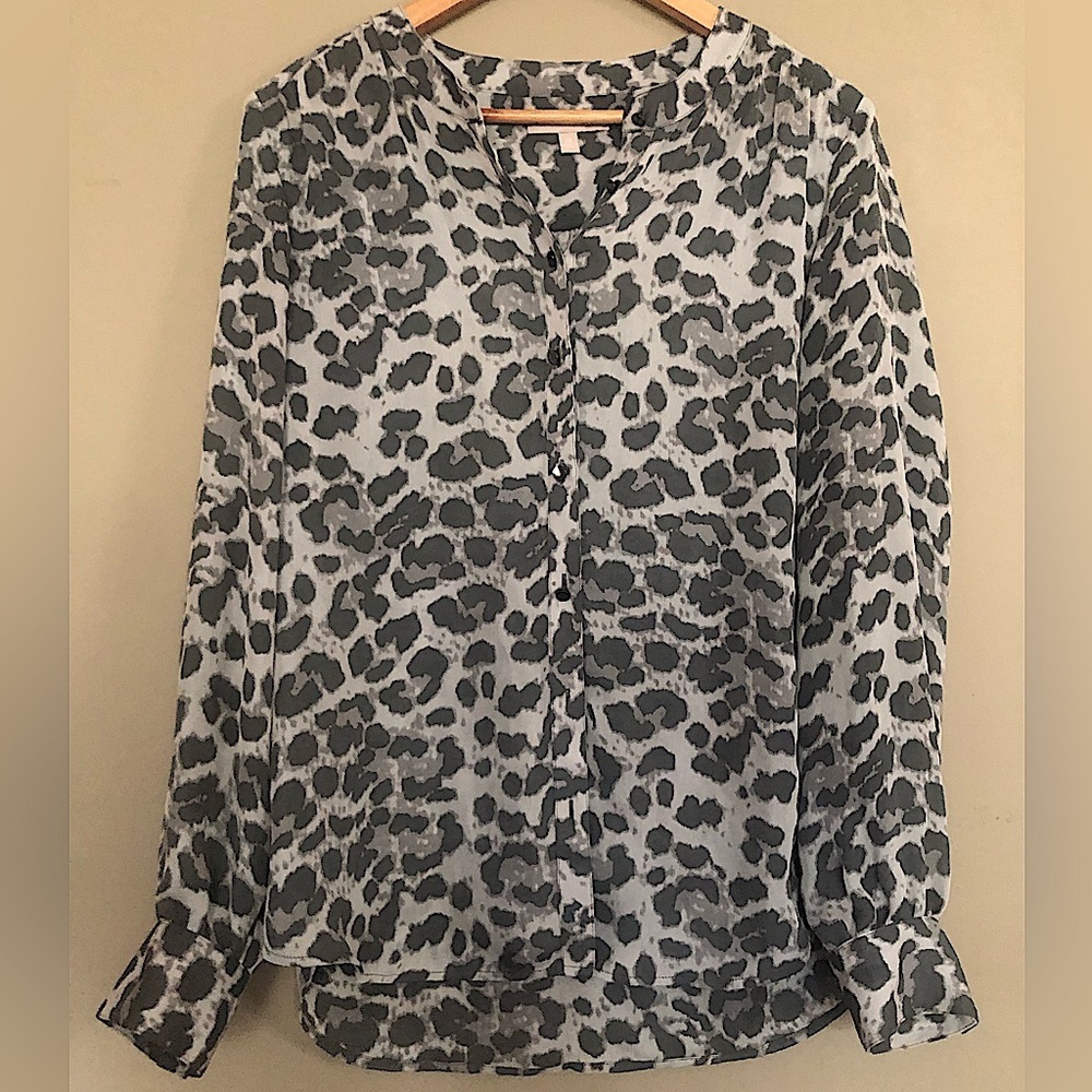 BANANA REPUBLIC Leopard Print Pattern Button Up Shirt